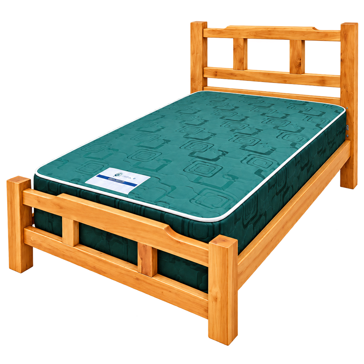Combo cama de madera + colchón Twin 1.00